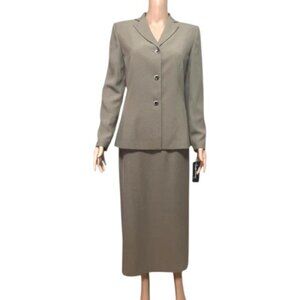 Evan Picone skirt (long)/blazer suit Light Olive Size 6 Career Party Wear NWT